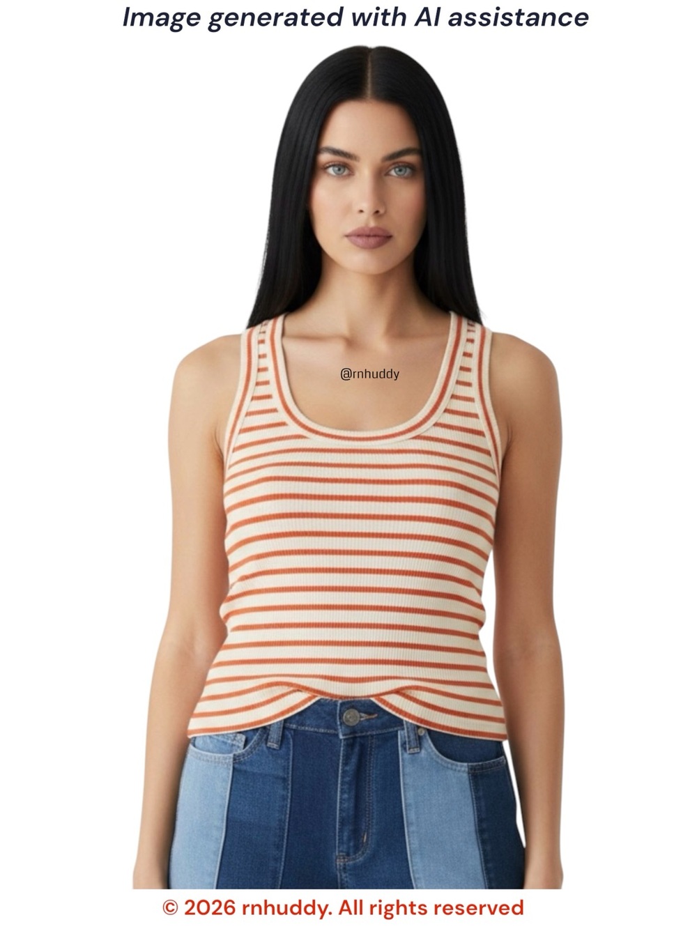 LNA S walker chili stripe tank